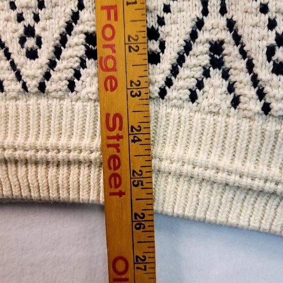 Vintage Expressions Men XL Hand Framed Cable Knit Cotton Sweater Cottagecore Ski - Picture 9 of 10
